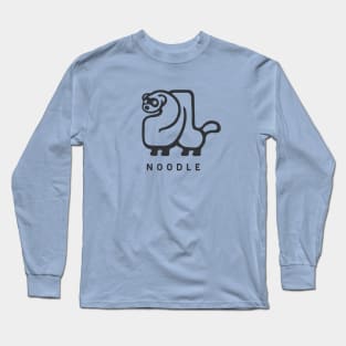 Ferret noodle. Minimal geometric design of a cute creature in dark ink Long Sleeve T-Shirt